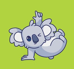 cute cartoon koala dancing. isolated cartoon animal illustration vector © nawazwazwaz