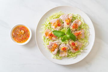 Boiled Pork with Lime Garlic and Chili Sauce