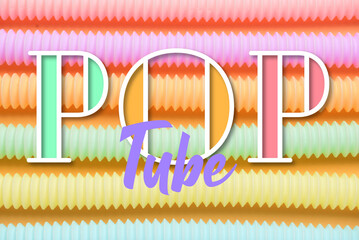 Different colorful Pop Tubes on orange background