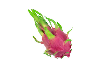 Dragon fruit, pitaya isolated on white background.  A pitaya or pitahaya is the fruit of several cactus species indigenous to the Americas.