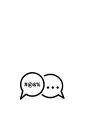 SPEECH BUBBLE WITH INSULT, DRAWING OF A DISCUSSION