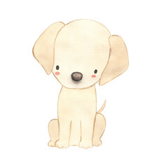 Watercolor Labrador. Dog illustration for kids