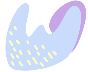 Soft organic shape blob pastel form elements for decoration illustration