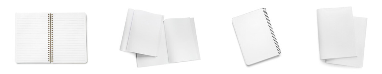 Blank books and notebooks isolated on white