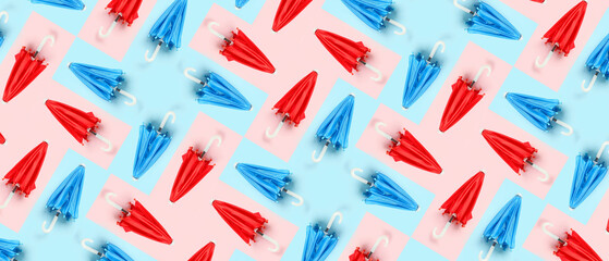 Many umbrellas on colorful background. Pattern for design © Pixel-Shot