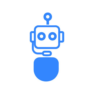 blue robot chatbot icon clip art preview