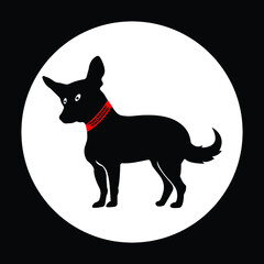 Belt black dog vector logo 