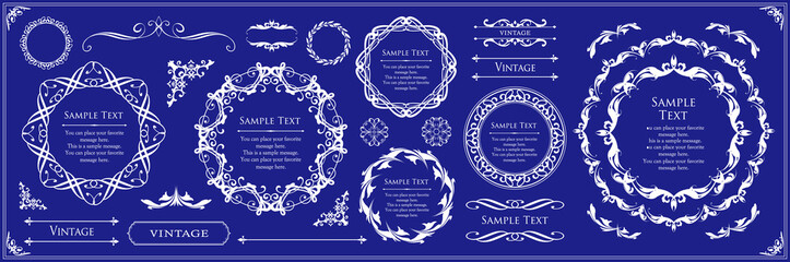 高級感のある　フレームデザイン　テンプレートセット　ラグジュアリー　ゴージャス　ビンテージ　アンティーク