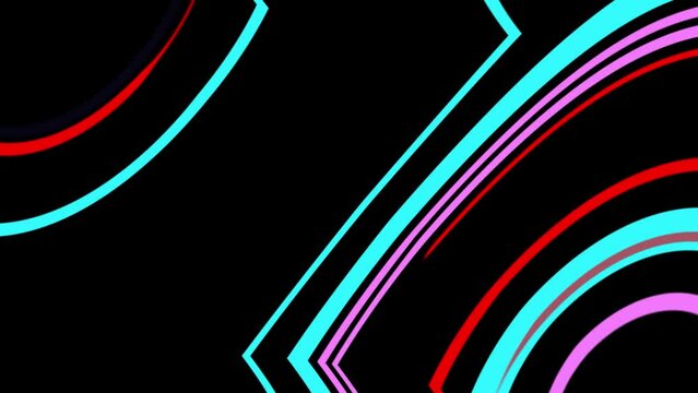 Abstract different colour line pattern in Black colour bagground