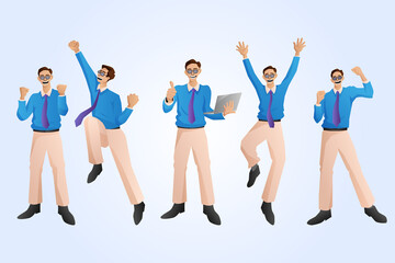 Obraz premium businessman cartoon character. spirit of business