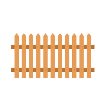 wooden fence flat style vector illustration