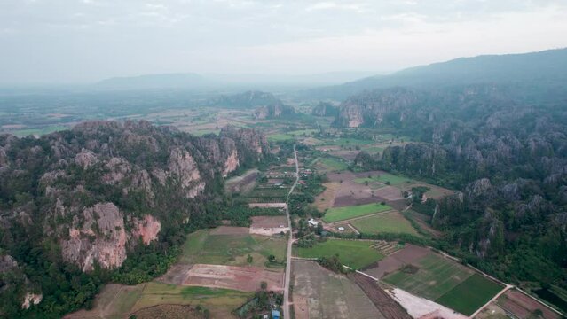 Top view Noen Maprang district, Phitsanulok Unseen Thailand.