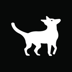 White dog vector logo template design 