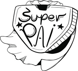 Super dad super hero style illustration