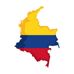 colombian flag in map