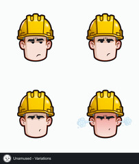 Construction Worker - Expressions - Unamused - Variations