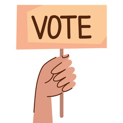 hand with vote banner