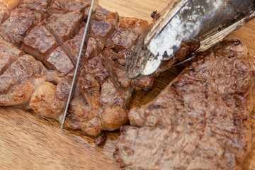 網目模様のグリルステーキ　Grilled steak	