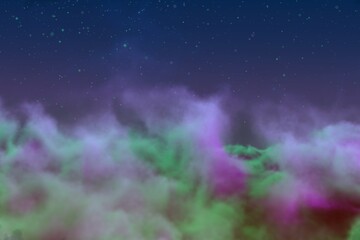 Fototapeta premium cosmic mist concept with snowflakes creative abstract background for art purposes