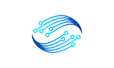 Technology logo icon design vector template