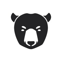 Black bear head vector illustration template. Can be used for labels, banners, or signs.