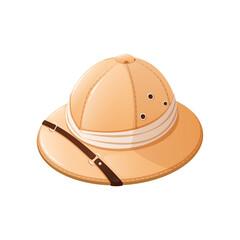 Cartoon cork helmet. Isolated on a white background.