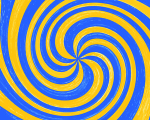 Abstract background with spiral textured yellow and blue color