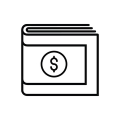 Cash wallet or money shopping icon