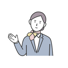 案内する女性イラスト