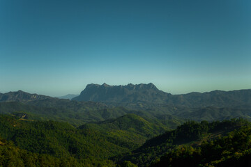 mountains in the morning