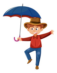 A man holding an umbrella