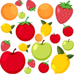 Cartoon fruits seamless pattern