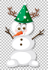 A snow man on grid background