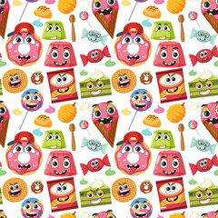 Sweet dessert seamless pattern