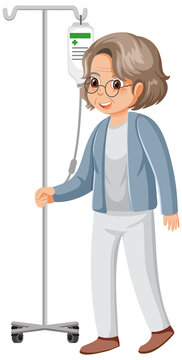 recommend clip art: Elderly woman with intravenous fluid