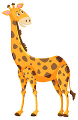 Fototapeta premium Cute giraffe cartoon on white background