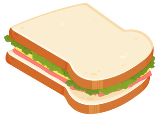 Sandwich in cartoon style