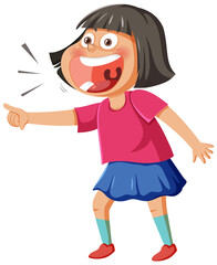 Laughing girl cartoon character