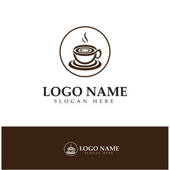 Coffee cup,coffee bean,coffee farm logo Template vector icon illustration  design