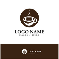 Coffee cup,coffee bean,coffee farm logo Template vector icon illustration  design