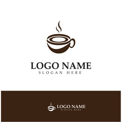 Coffee cup,coffee bean,coffee farm logo Template vector icon illustration  design