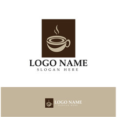 Coffee cup,coffee bean,coffee farm logo Template vector icon illustration  design