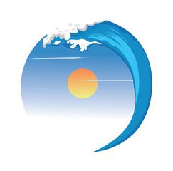 Ocean waves design illustration