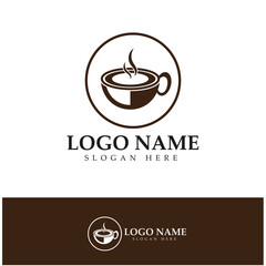 Coffee cup,coffee bean,coffee farm logo Template vector icon illustration  design