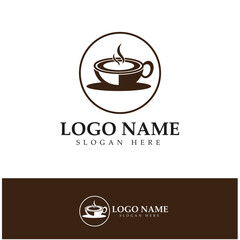 Coffee cup,coffee bean,coffee farm logo Template vector icon illustration  design