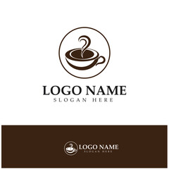 Coffee cup,coffee bean,coffee farm logo Template vector icon illustration  design