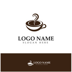 Coffee cup,coffee bean,coffee farm logo Template vector icon illustration  design