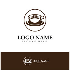 Coffee cup,coffee bean,coffee farm logo Template vector icon illustration  design