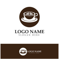 Coffee cup,coffee bean,coffee farm logo Template vector icon illustration  design