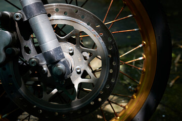 Fototapeta premium wheel of a motorcycle